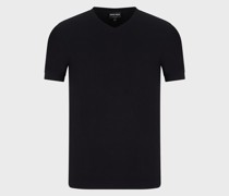 T-Shirt Icon mit V-Ausschnitt aus Viskose-Stretch-Jersey
