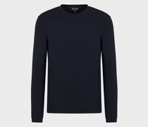 Pullover mit Rundhalsausschnitt und langen Ärmeln aus Viskosejersey mit Stretchanteil
