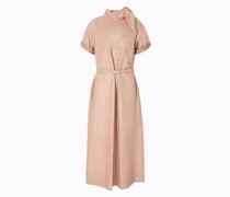Kleid mit Kurzen Ärmeln Aus Plongé-nappaleder