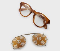 Brille mit Clip und Panto-Fassung