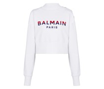 Beflocktes kurzes Sweatshirt Balmain Paris
