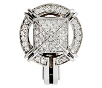 Clip-Ohrring Crossway mit Diamanten und in Silber