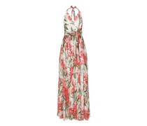 Langes Chiffon-Kleid mit Nelkenprint