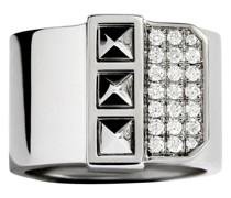 Ring Pinky Rockaway mit drei Spitzen und Diamanten und in Silber