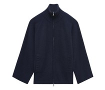 Jacke mit hohem Kragen und durchgängigem Reißverschluss, Kaschmirmischung