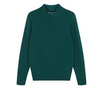Herrenpullover mit Reißverschlusskragen, Merino-Kaschmir-Mischung