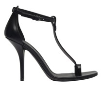 Ledersandalen mit Zehenring-Detail und Stiletto-Absatz