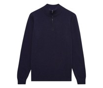 Herrenpullover mit Reißverschlusskragen, Merino-Kaschmir-Mischung