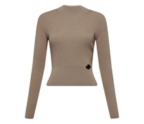 Gerippter Pullover mit Signatur