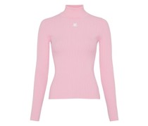 Rippstrickpullover mit Stehkragen