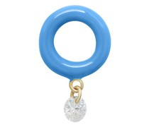 Blauer Ohrring Enamel mit einem Diamanten