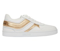 Celine Trainer Low Schnür-Sneaker In Kalbsleder Und Metallisiertes Kalbsleder