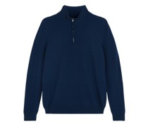 Kaschmirpullover mit Reißverschluss-Kragen