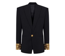 Bestickter Wollblazer mit Pyramidennieten