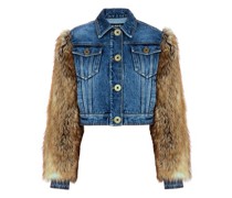 Jeansjacke mit Kunstpelz