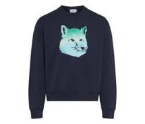 Relax-Pullover mit Schriftzug Vibrant Fox Head