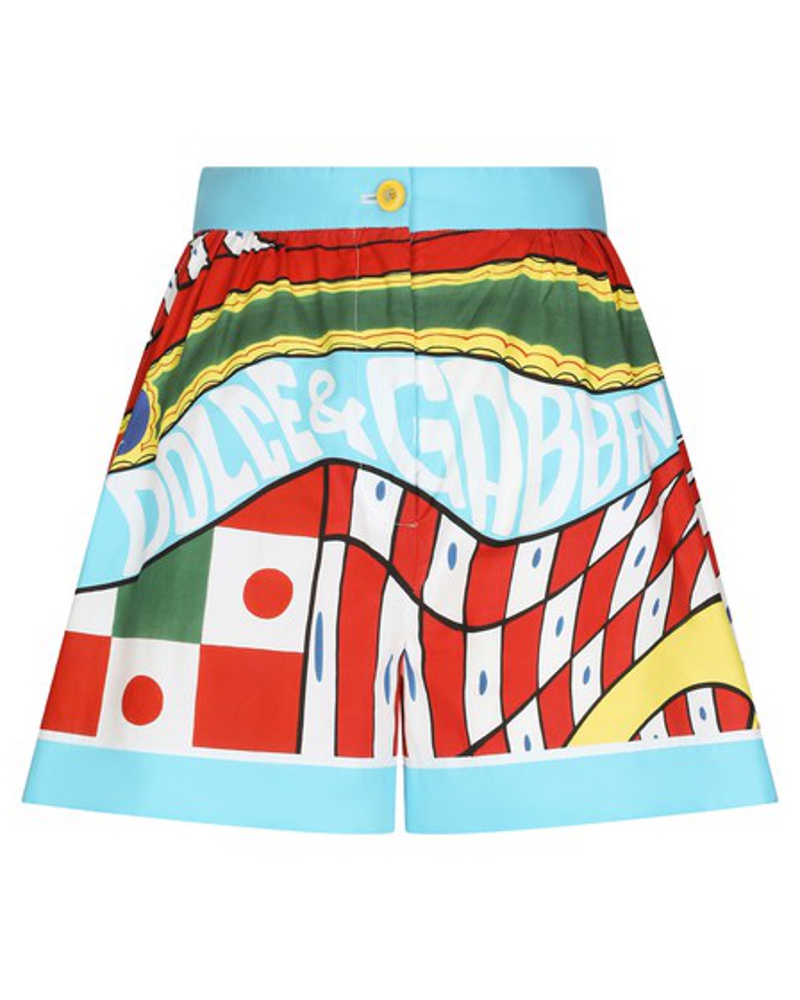 Dolce & Gabbana Damen Baumwoll-Shorts mit Carretto-Print