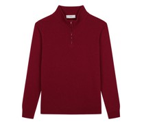 Herrenpullover mit Reißverschlusskragen, Merino-Kaschmir-Mischung