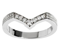Einreihiger Ring Stairway mit Diamanten und in Silber
