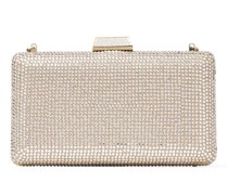 Clutch in honiggoldfarbenem Wildleder mit Kristallverzierung Clemmie