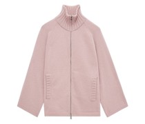 Jacke mit hohem Kragen und durchgängigem Reißverschluss, Kaschmirmischung