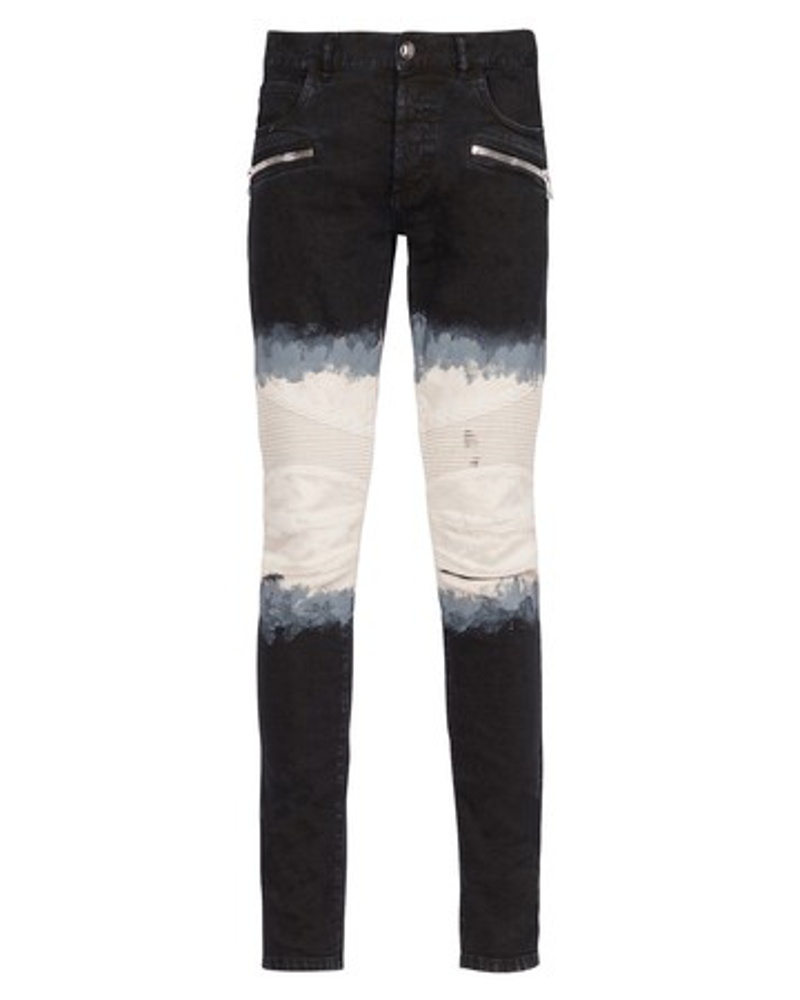 balmain black ripped jeans