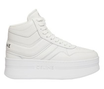 Mid Block-Sneaker mit Keilabsatz Aus Kalbsleder