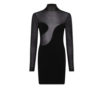 Asymmetrisches, halbtransparentes Minikleid