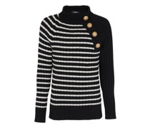 Pullover mit Streifen und goldfarbenen Knöpfen