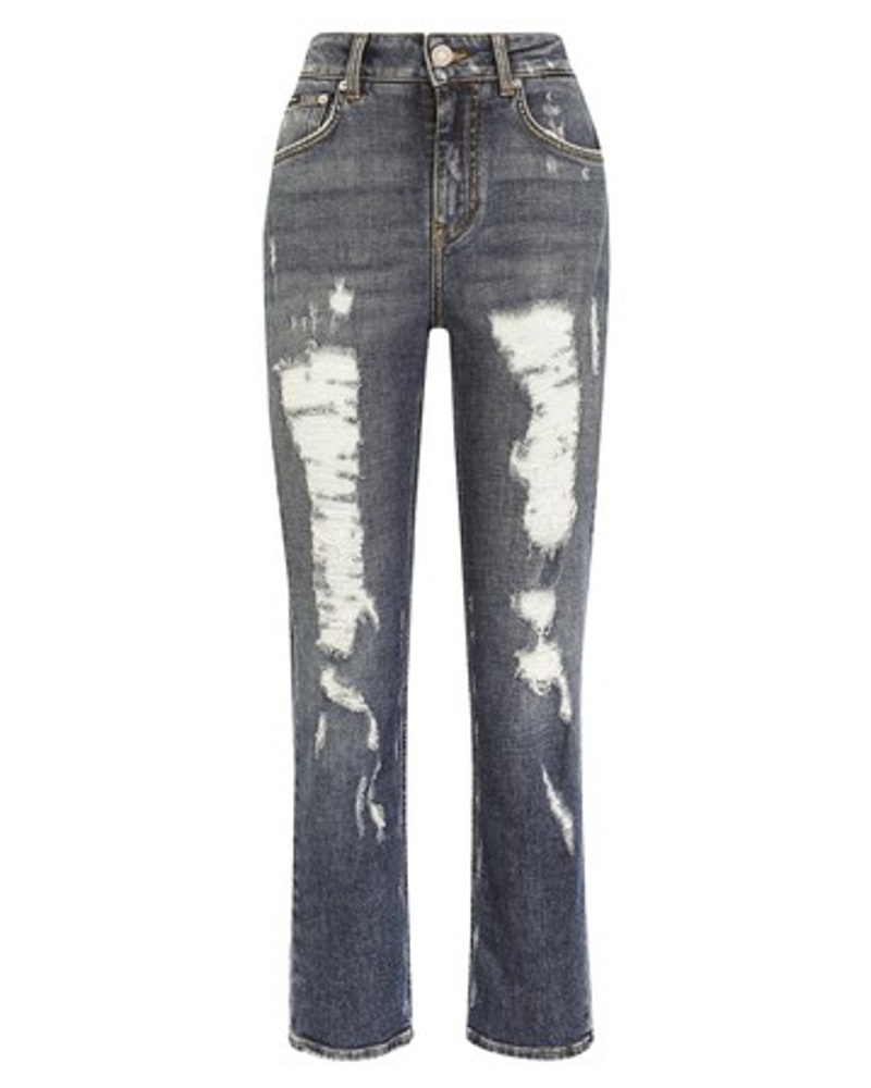 Dolce & Gabbana Damen Boyfriend-Jeans mit Rissen