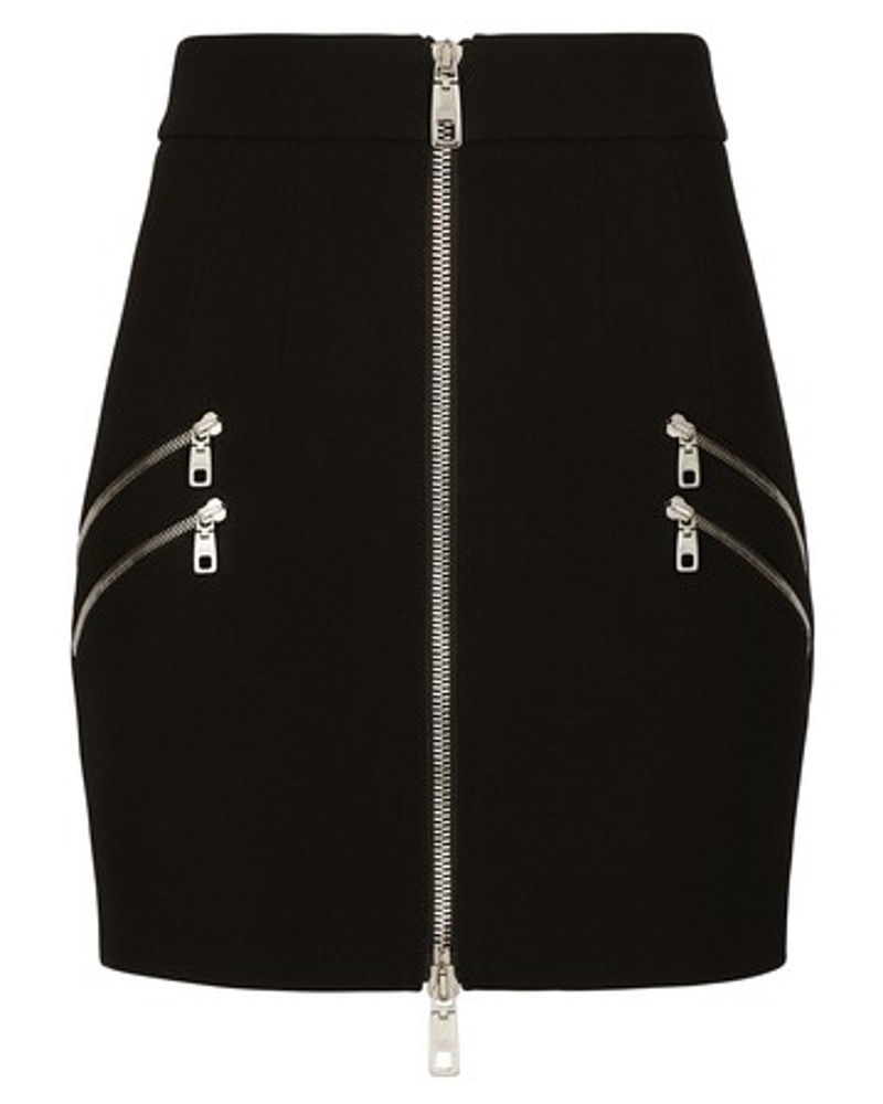 Dolce & Gabbana Damen Kurzer Wollrock mit Reißverschluss