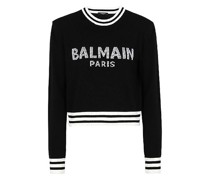 Kurzes Sweatshirt mit Balmain-Logo