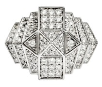 Pyramidenring Mini Rockaway mit Diamanten und in Silber