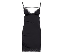 Minikleid mit Spitzenbesatz