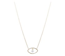 Halskette mit einem Auge und einem Diamanten