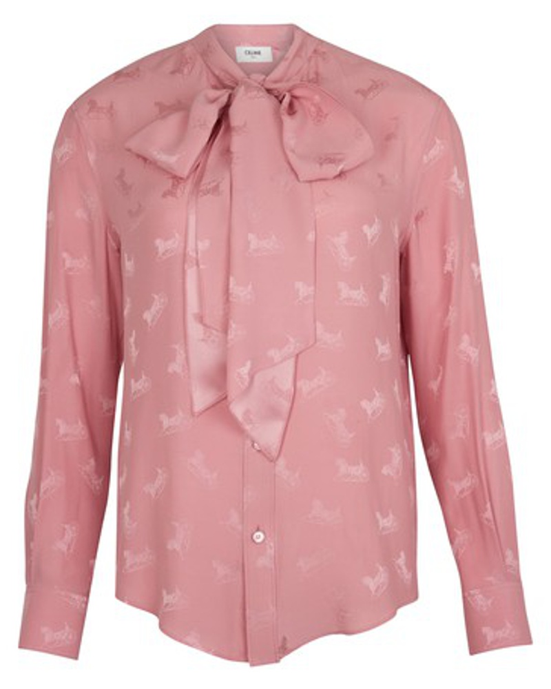 Celine Damen Hemd Loose Seidenjacquard