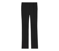 Flared pants in striped wool