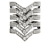 Fünfreihiger Ring Stairway mit Diamanten und in Silber