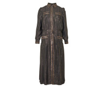Midi-Hemdkleid Mit Lamé-Effekt