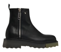 Leather sponge zip boots