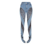 Jeans mit spiralförmiger Spitze