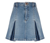 Plissierter Jeansrock