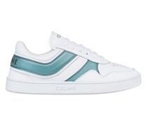 Celine Trainer Low Schnür-Sneaker In Kalbsleder Und Metallisiertes Kalbsleder