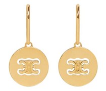 Triomphe Swivel Earrings In Brass With Gold Finish
