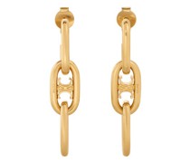 Triomphe Dangling Earrings In Brass With Gold Finish