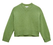 Bequemer Damenpullover mit V-Ausschnitt, Kaschmir