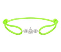 Kordel-Armband Delicatesse mit fluoreszierenden grünen Diamanten
