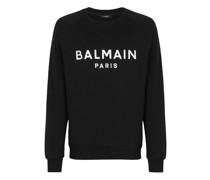 Sweatshirt mit Metallic-Logo-Print von Balmain