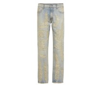Bestickte Jeans in Destroyed-Optik