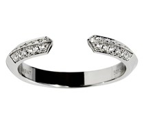 Schmaler Ring Anyway Offenes Design Diamanten & Silber